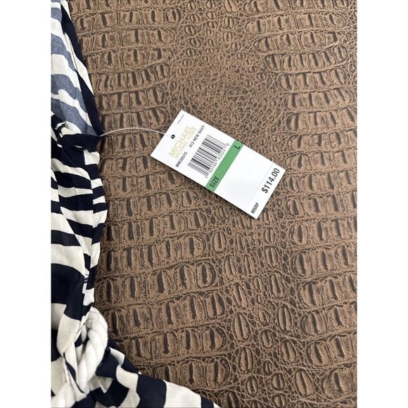 Michael Kors Zebra Print Belted Cover-Up Dress Navy White Size Large NWT - Picture 5 of 11